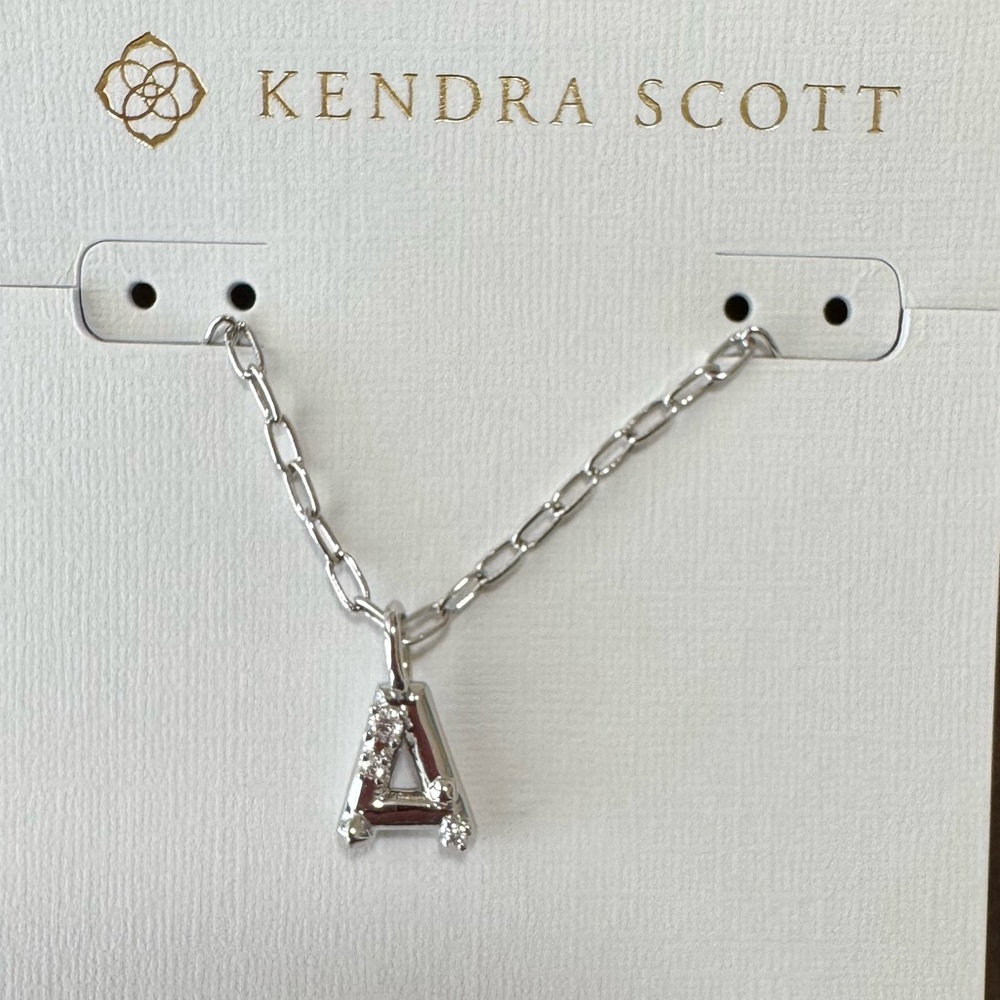 Kendra Scott Pendant “A” Silver Necklace